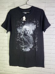 Albert Einstein Equations Graphic Licensed Tee T-Shirt Black Mens Size M
