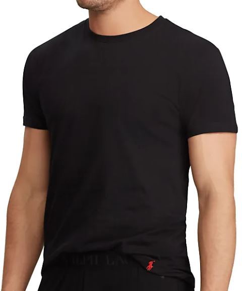 3 POLO RALPH LAUREN MENS COTTON BLACK CREW T-SHIRTS UNDERSHIRTS S M L XL XXL NWT gallery
