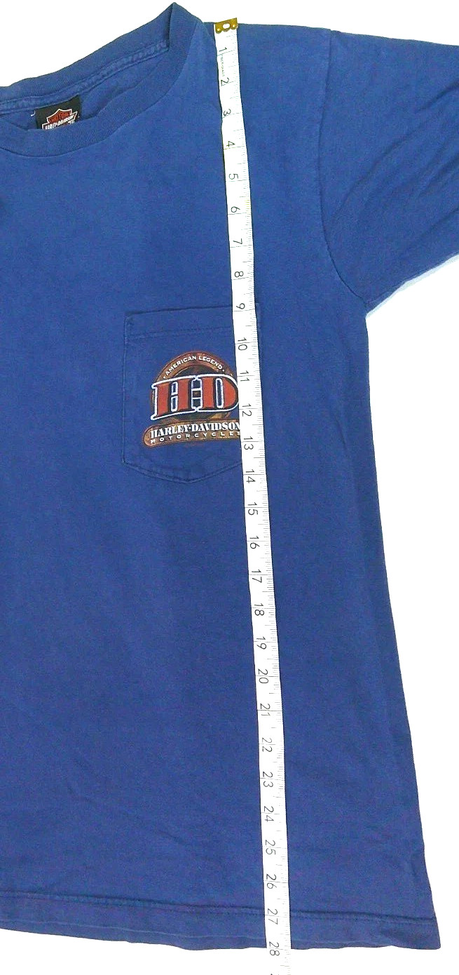Vintage Harley Davidson Budke’s North Platte NE Eagle Pocket T Shirt M Blue gallery