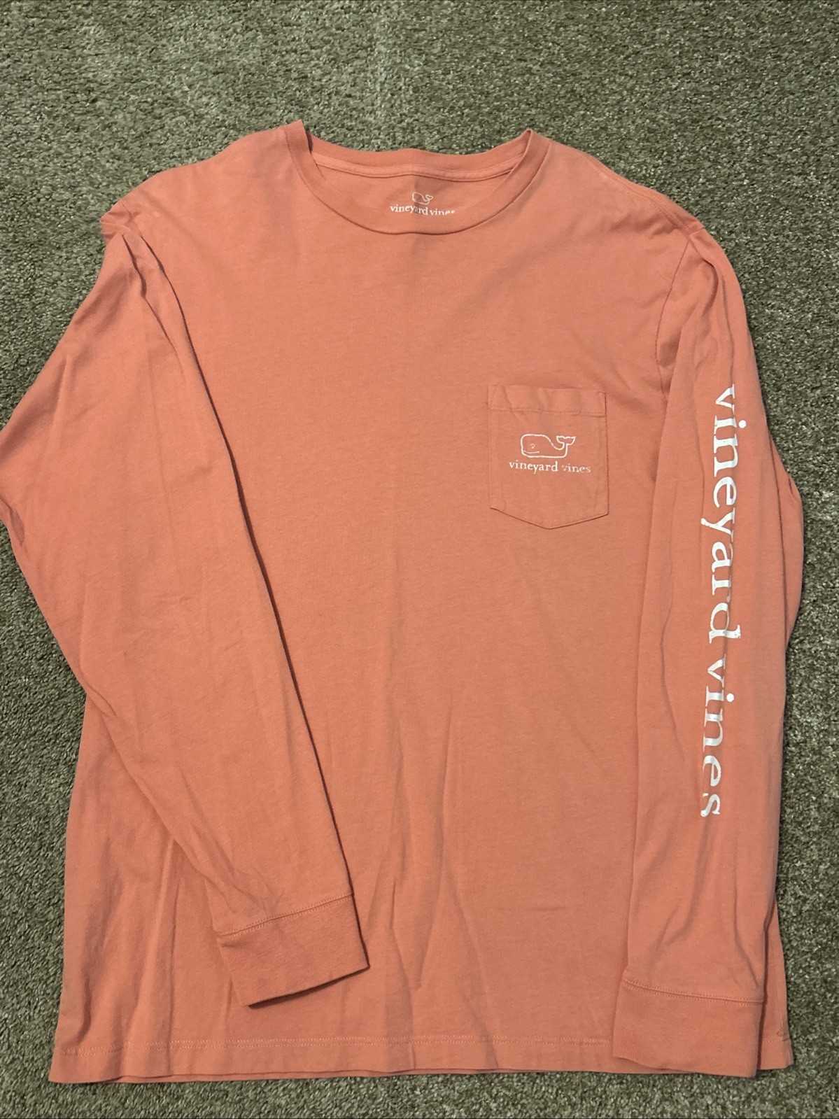 Vineyard Vines Long Sleeve Pocket T Shirt M Pink Whale Graphic Cotton Casual Tee gallery