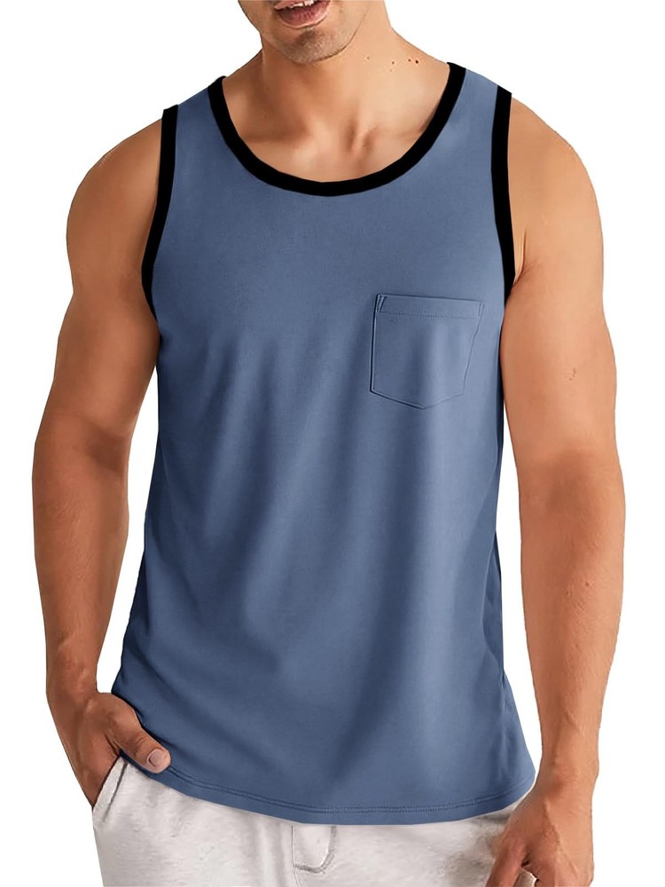 Men’s Workout Tank Tops Athletic Gym Sleeveless Muscle Shirt Casual Basic Sum…