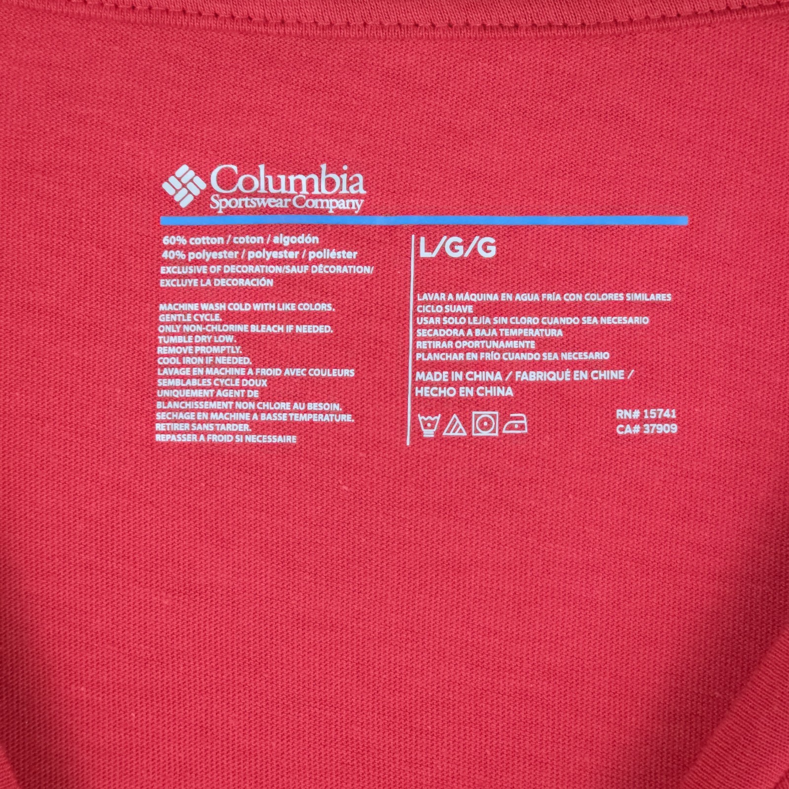 Columbia Mens L Red Long Sleeve Graphic T Shirt Hammock Camping Outdoor Tee Logo gallery