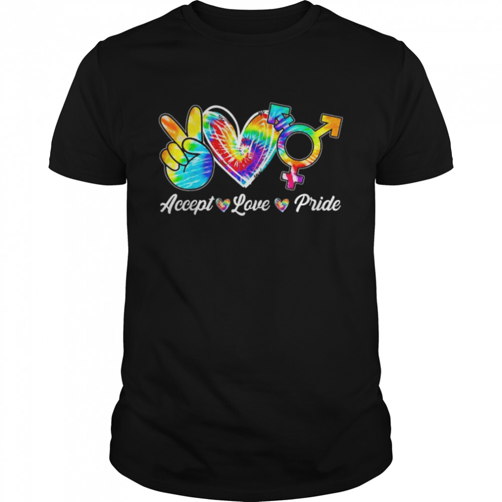 Accept Love Pride Transgender Tie Dye LGBT Pride Month T-Shirt