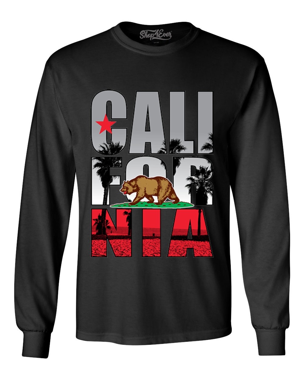 California Palm Tree Long Sleeve Bear State Cali Pride Souvenir Shirts