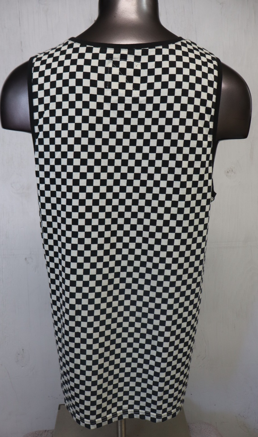 Mens VANS Tank Top Size XL Off The Wall Check Checkered Shirt Black White Skate gallery