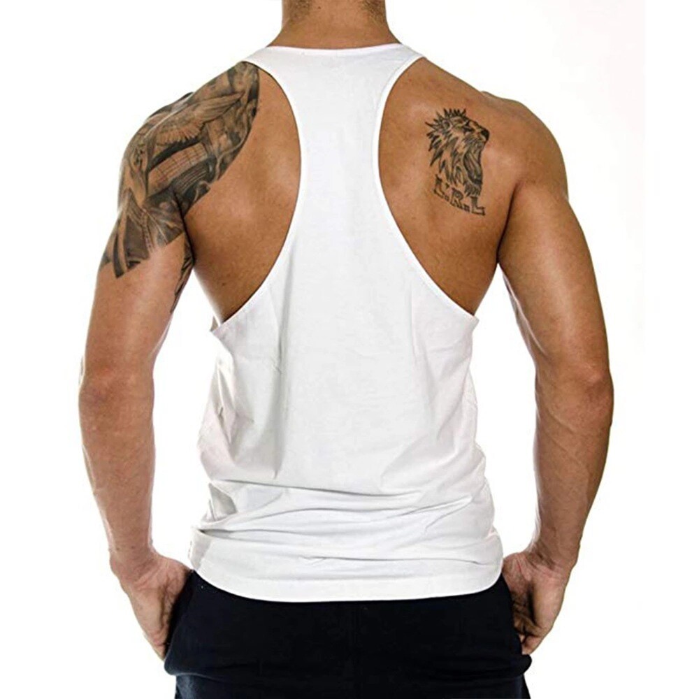 Men's Gym Singlet Tank Top Tee Stringer Bodybuilding Y-Back Muscle Fitness Vest gallery