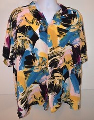 NO BOUNDARIES HAWAIIAN SHIRT CREAM CRAZY PATTERN SIZE 3XL