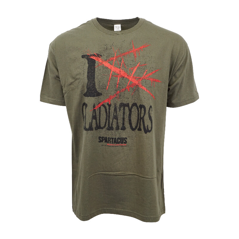 SPARTACUS MENS GLADIATORS T SHIRT MILITARY GREEN