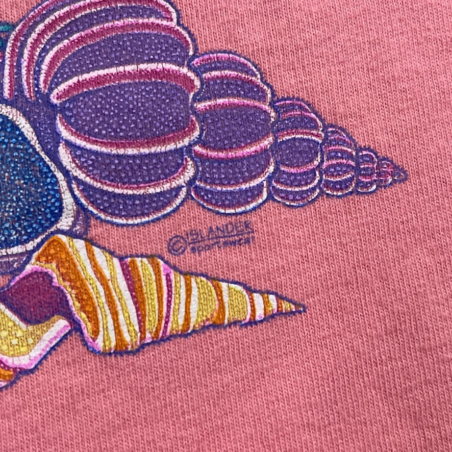 VINTAGE Islander Shirt Mens Large Pink Tropical Fish Sea Life Single Stitch USA gallery