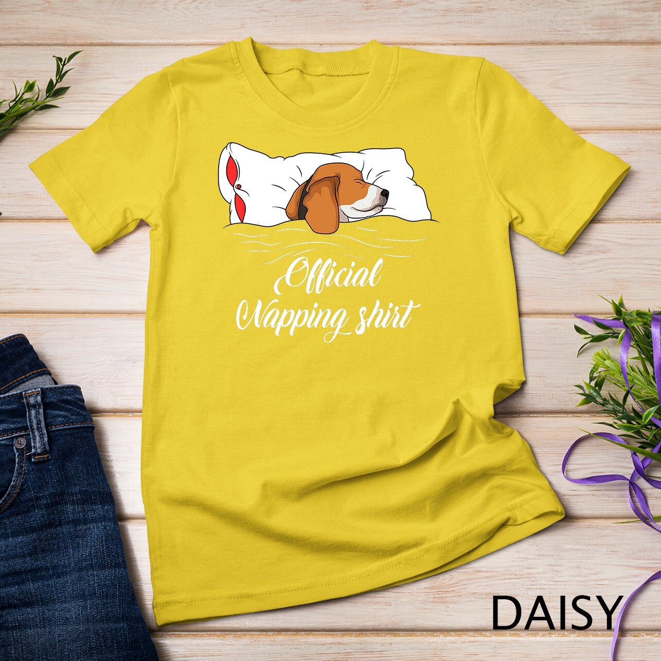 Sleeping Beagle Pyjamas Dog Lover Gift Official Napping Unisex T-shirt gallery