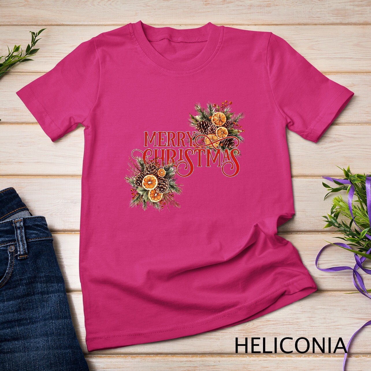 Festive Winter Wreath Holiday Graphic Funny Christmas Shirt Unisex T-shirt gallery