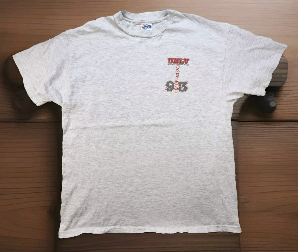 Vtg Hanes 93 UNLV Homecoming NCAA Running Rebels Mens T Shirt XL Fun Celebration