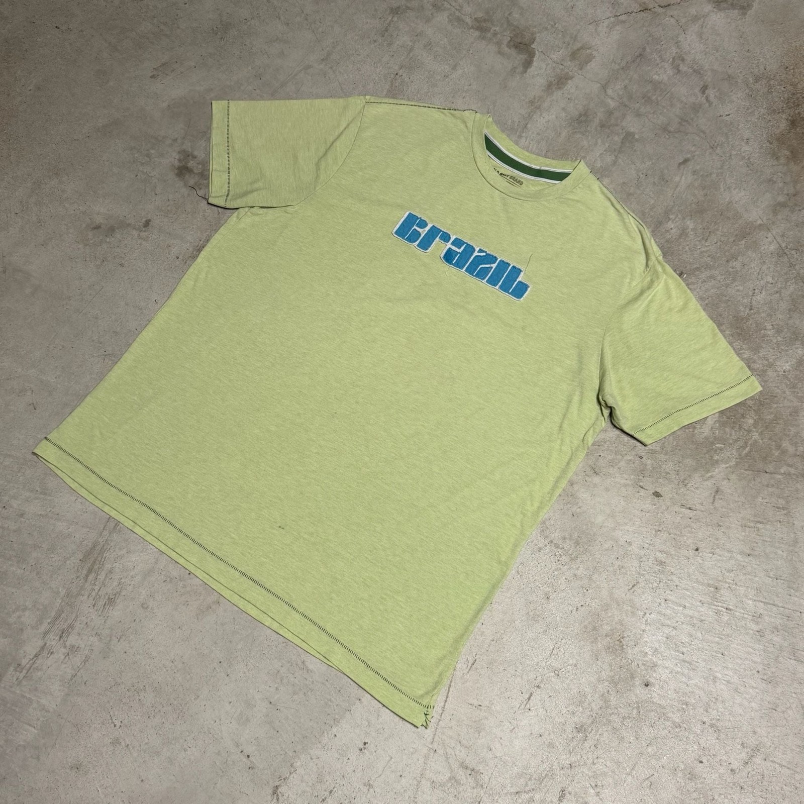 Old Navy Brazil Graphic Y2K Lime Green T-Shirt gallery