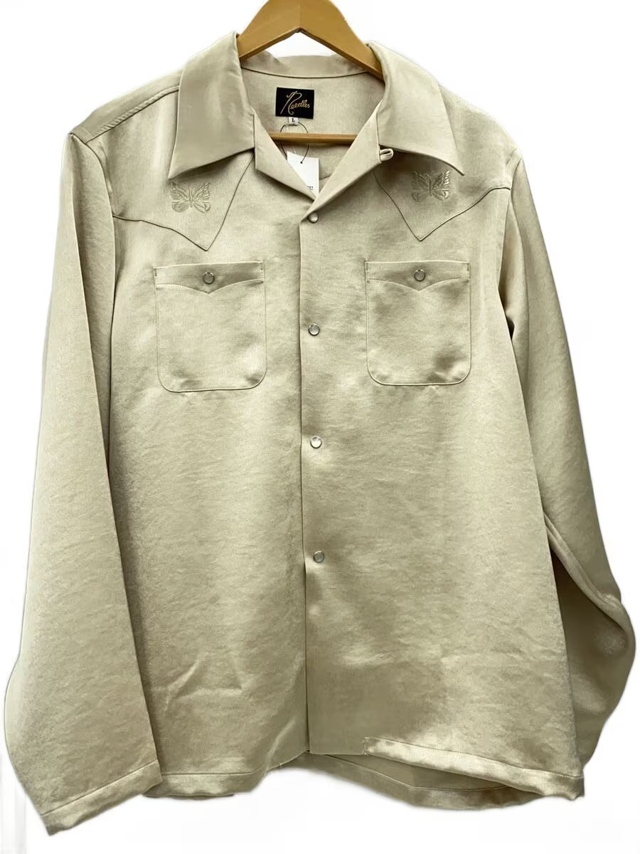 Needles Long Sleeve Shirt L Polyester BEG Solid 0T200 gallery
