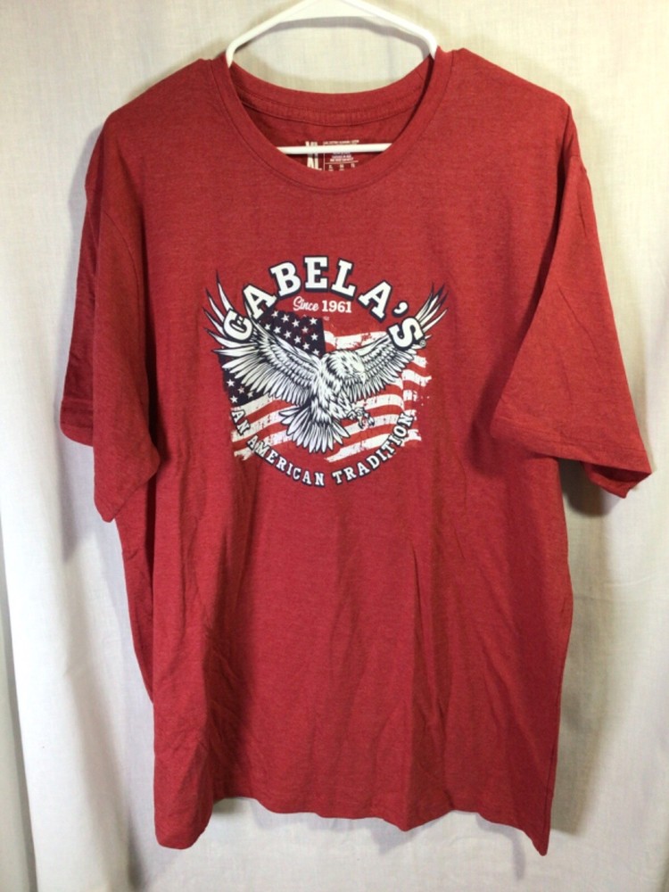 Cabela’s An American Tradition (Eagle) Red XL Cotton Blend T Shirt T17