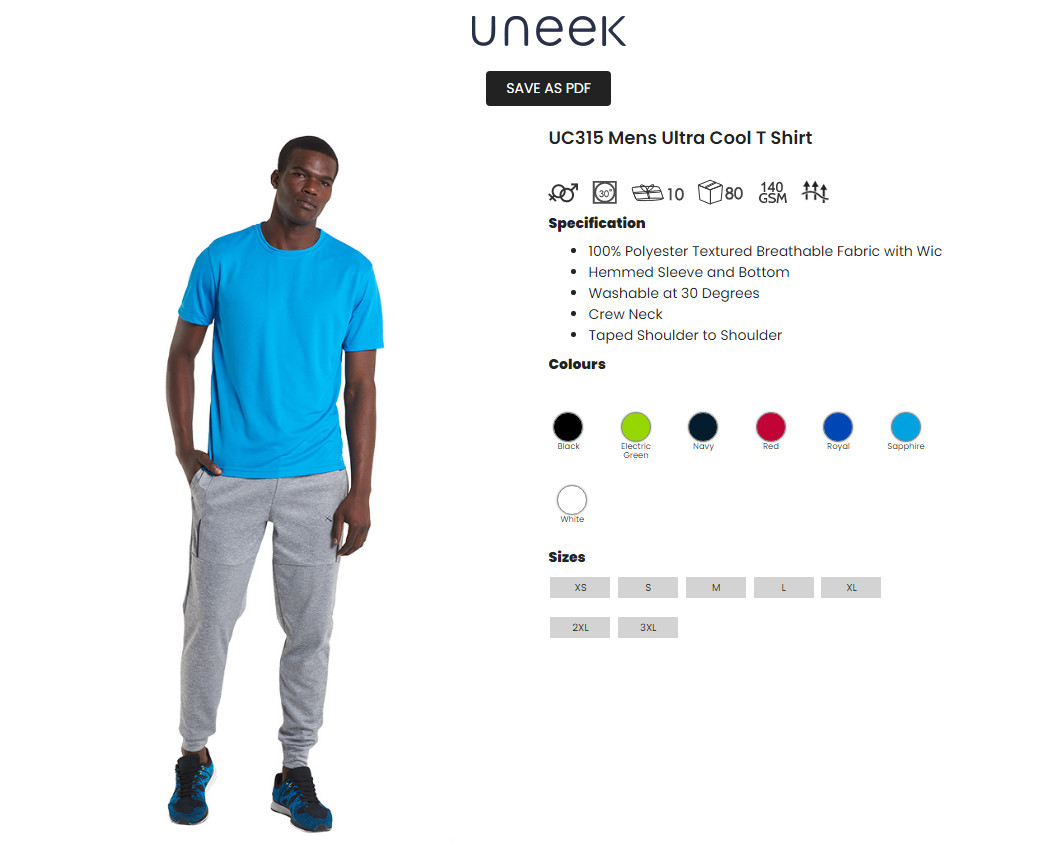 Uneek Mens Ultra Cool T Shirt Casual Gym Running Leisure Sports Breathable Tops gallery