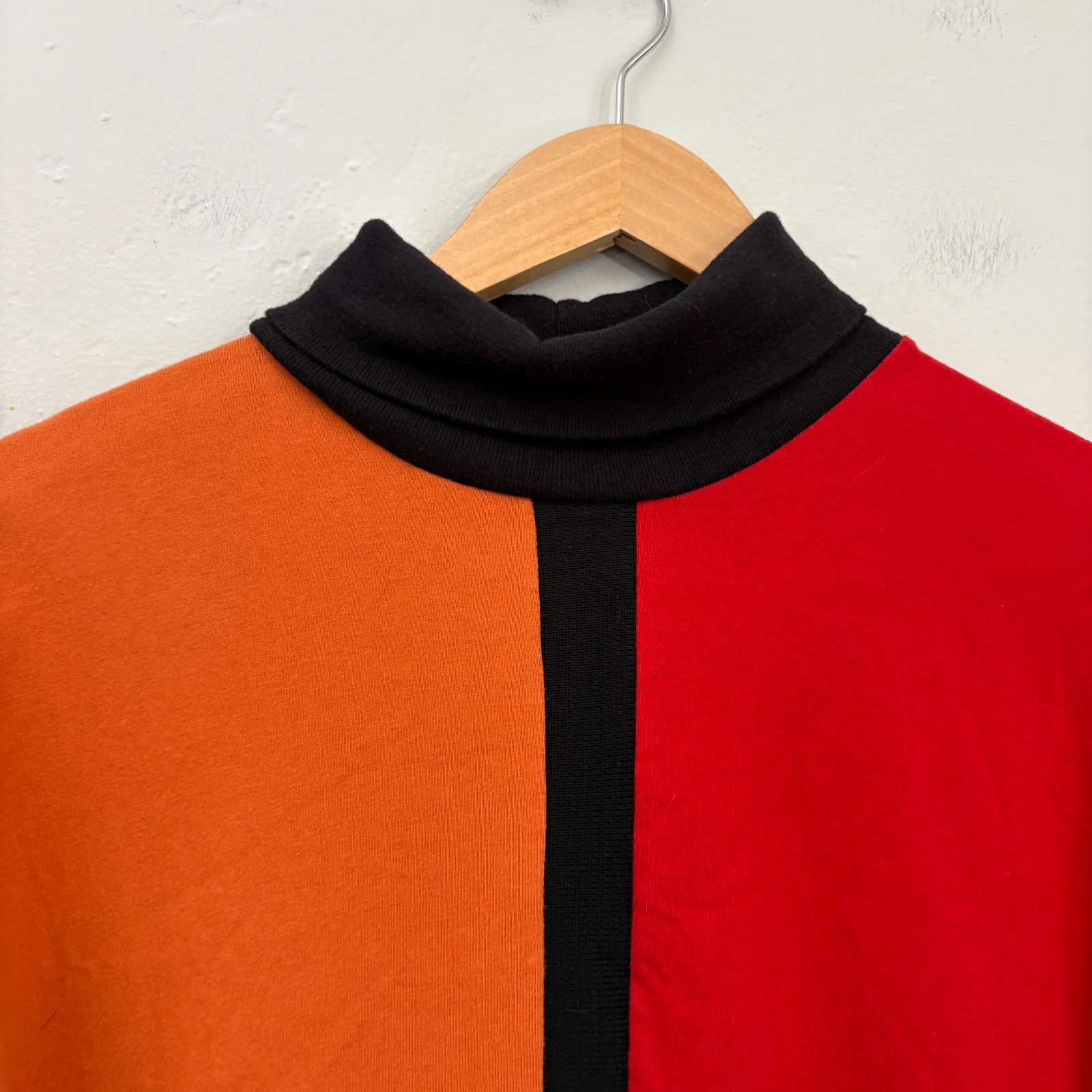 Marithe Francois Girbaud Color Block Shirt Men Medium Turtleneck Black Y2K gallery
