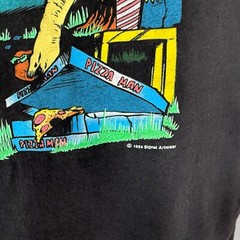Vintage Aggressive Non-Participant 1994 Blue Cartoon Single Stitch L Tank N