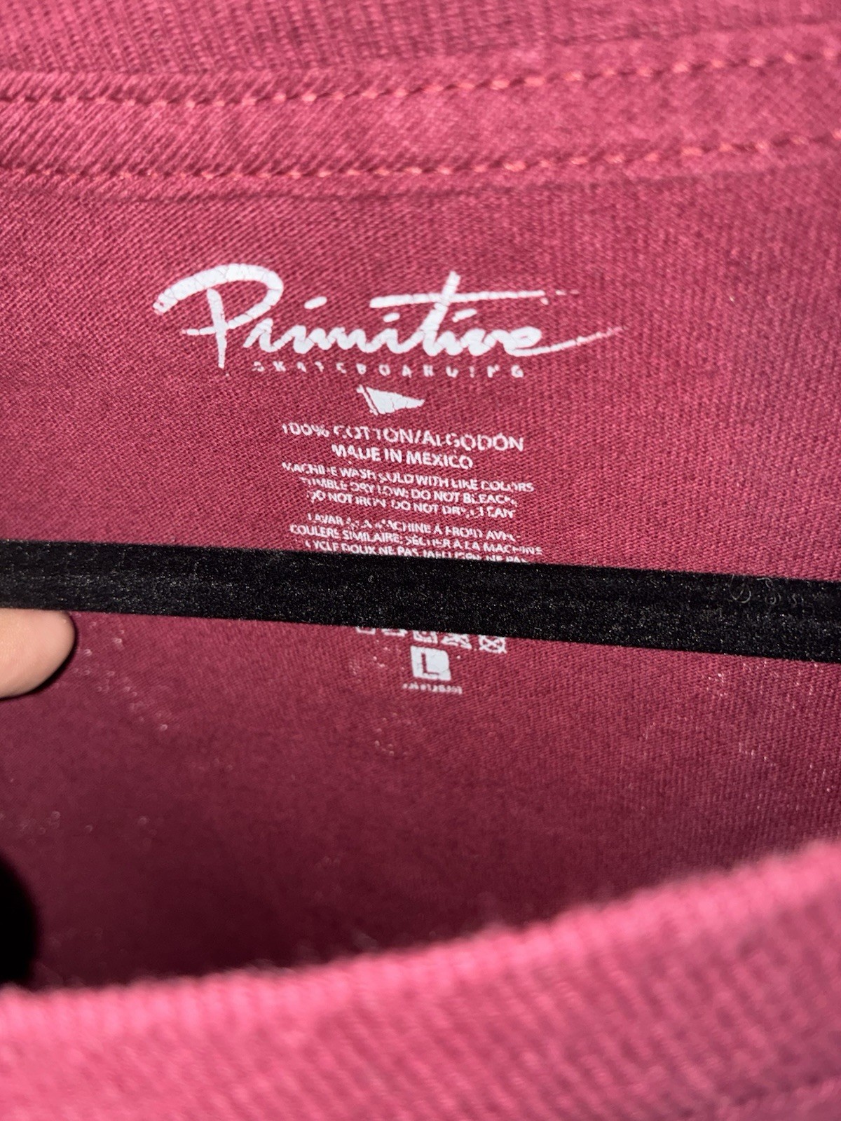 Primitive Skateboarding Men's L Burgundy Graphic Logo Crew Neck Short Sleeve Tee gallery