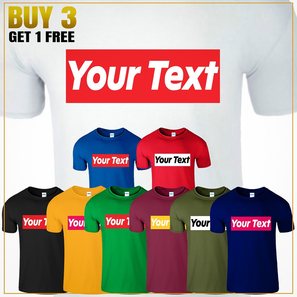 Personalized Custom Print Your Own Text On Customized Men’s T Shirt New USA Gift