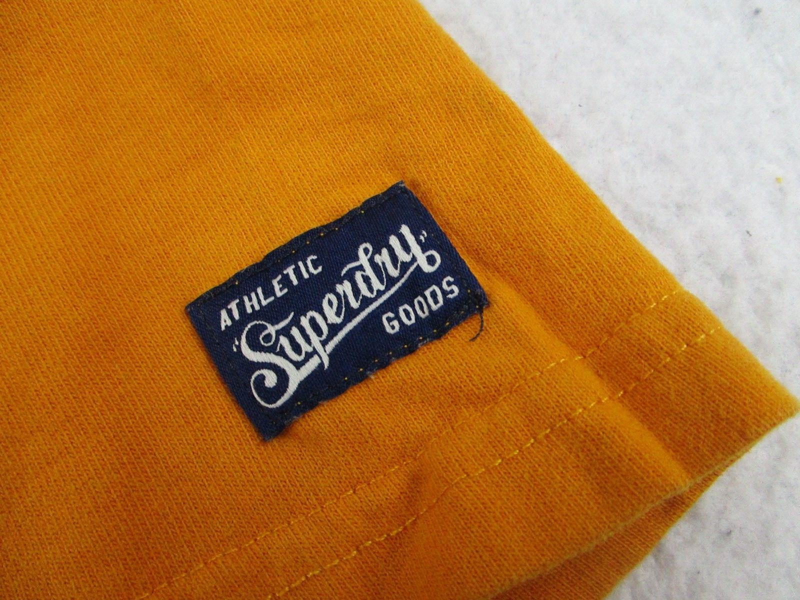 Superdry T-Shirt Mens Size Small Warriors No 1 Yellow Raised Stitching Logo S gallery
