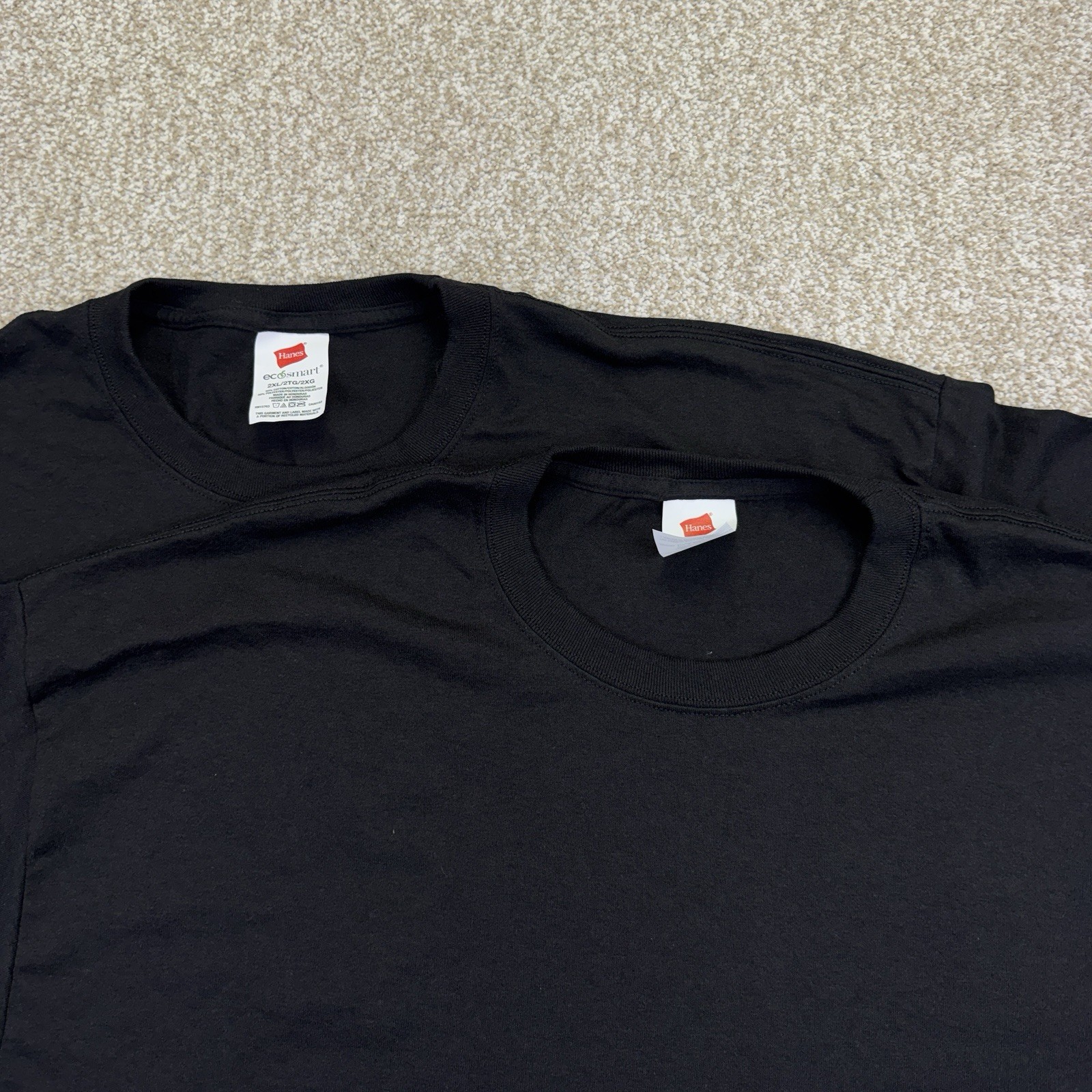 New Hanes Ecosmart T Shirt Size 2XL Lot of 2 Black Short Sleeve gallery
