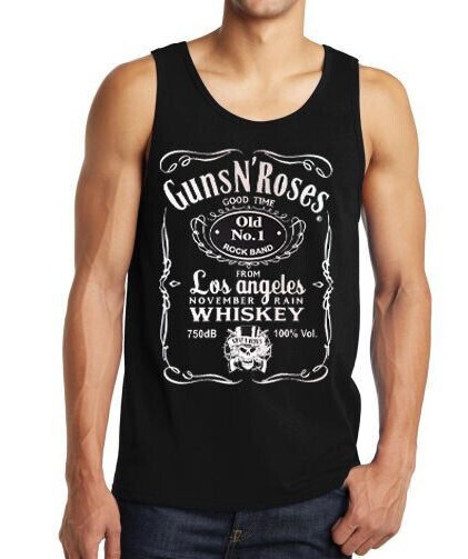 GUNS `N ROSES WHISKEY Rock Band Black Tank Top Men's Sizes gallery