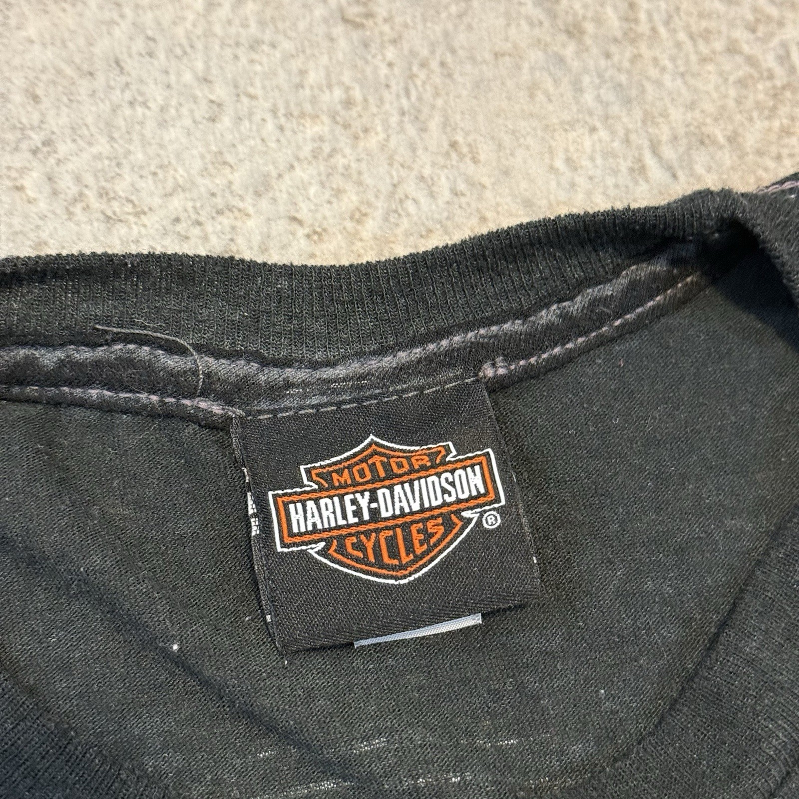 Y2K Harley Davidson Sheer Tee Shirt L Black Waterloo Iowa Big 1 Logo Biker 2021 gallery