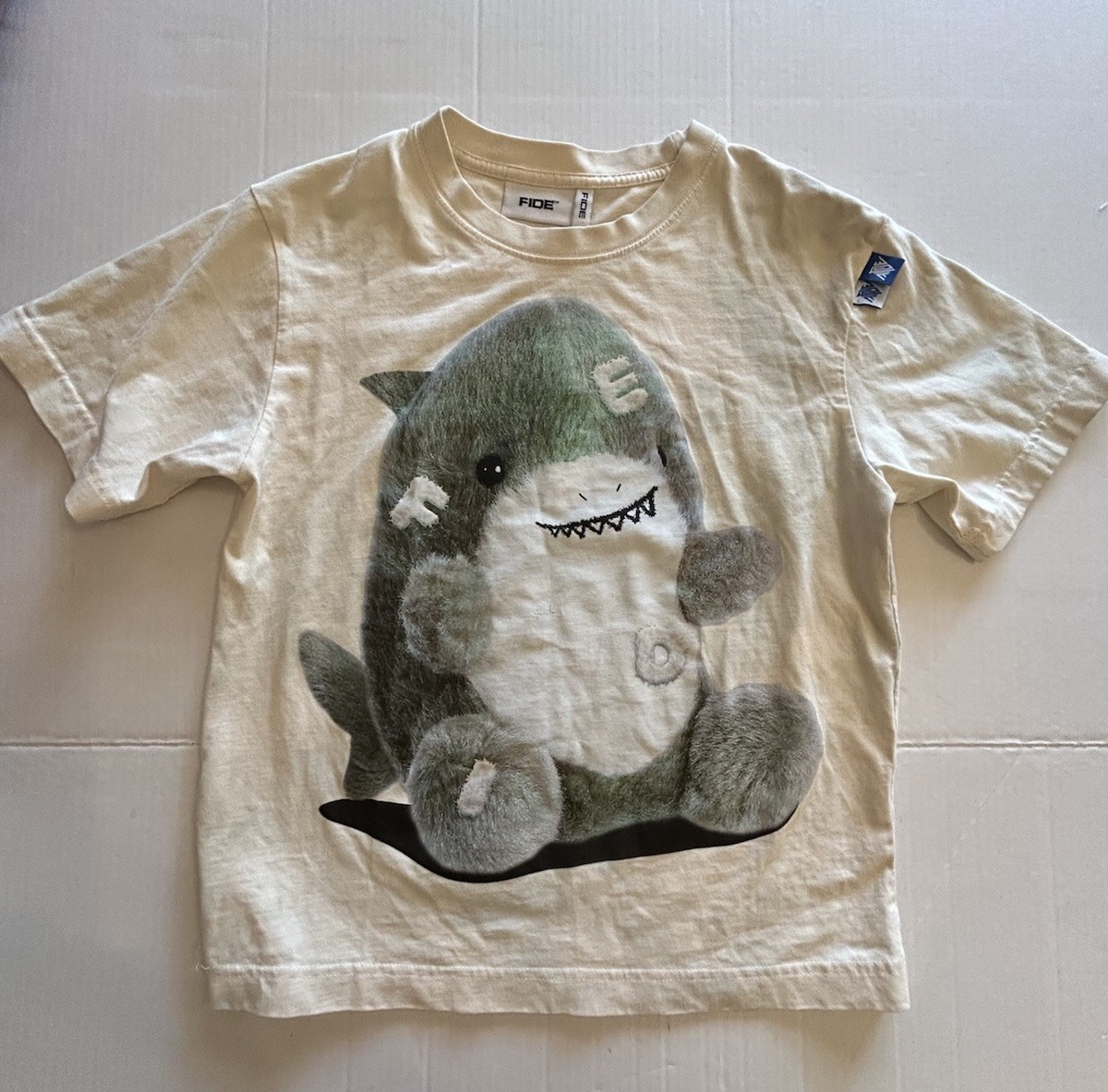 Fide Unisex Sz Small Baby Shark T-shirt Graphic Tee Cotton Ivory Tiedye Babycore gallery