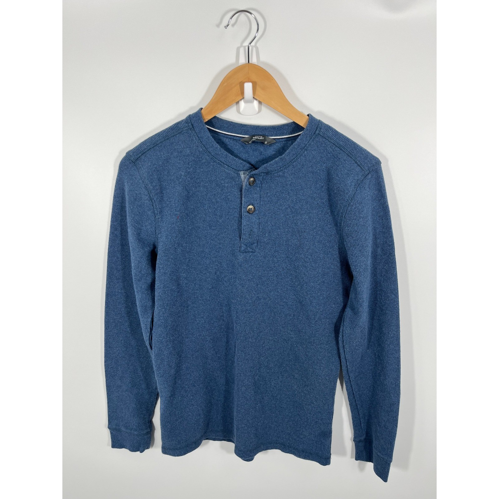 Members Mark Mens Long Sleeve Waffle Knit Henley S Blue Thermal Layers
