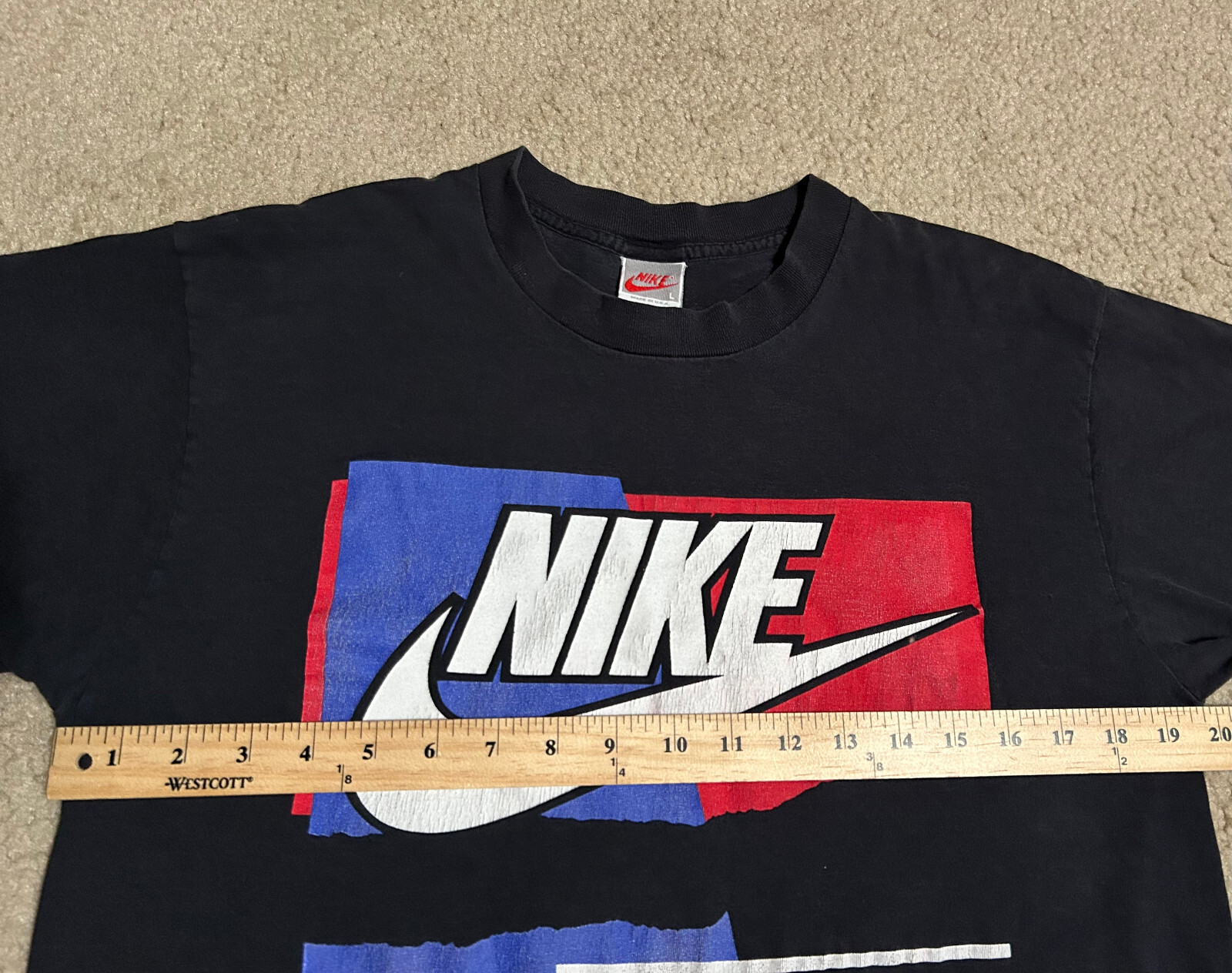 Vintage Nike 80's Color Block Large (fits medium) USA Made Mens T-Shirt gallery