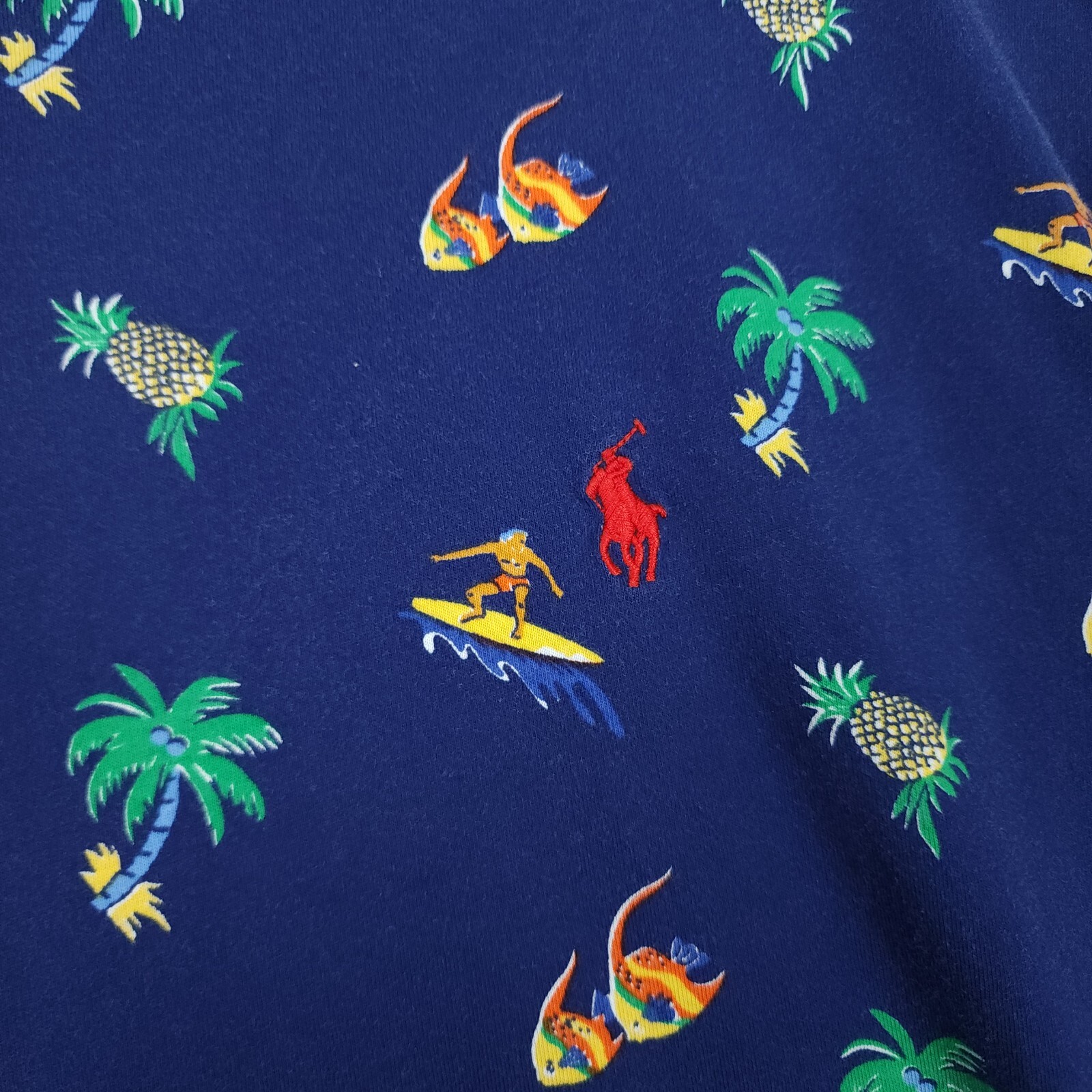 Polo Ralph Lauren Shirt Mens Medium Classic Fit Tropical Jersey Beach Surfer gallery