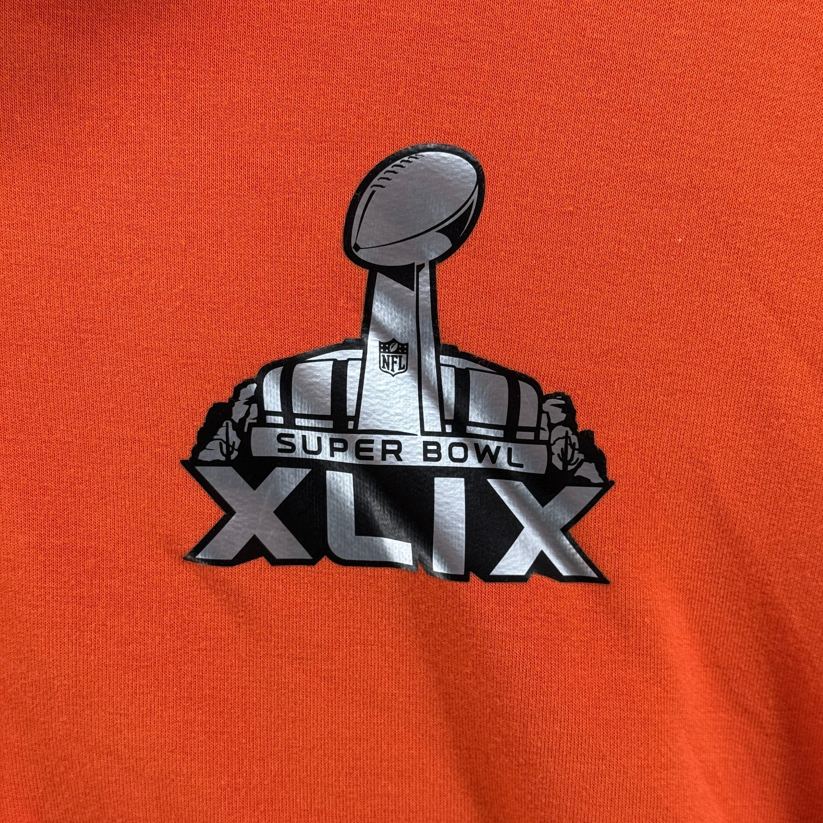 Nike Super Bowl XLIX 1/4 Zip Pullover Mens L Orange Dri Fit NFL Football Phoenix gallery