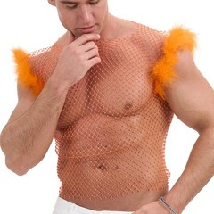 Men’s Stylish Fishnet Hollow Out Perspective Vest Nightclub Sleeveless Crop Tops