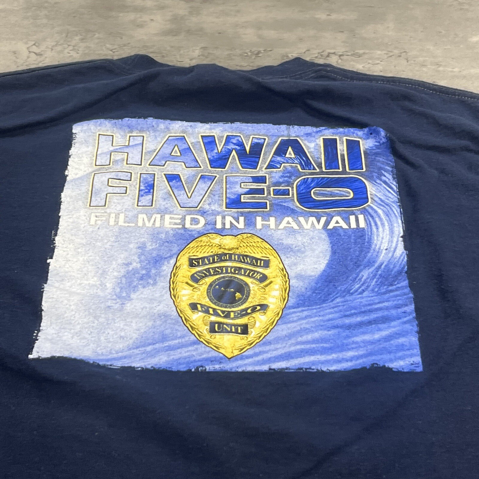 Hawaii Five O Shirt Adult L Blue TV Show Promo Crime Murder Mystery Police Drama gallery