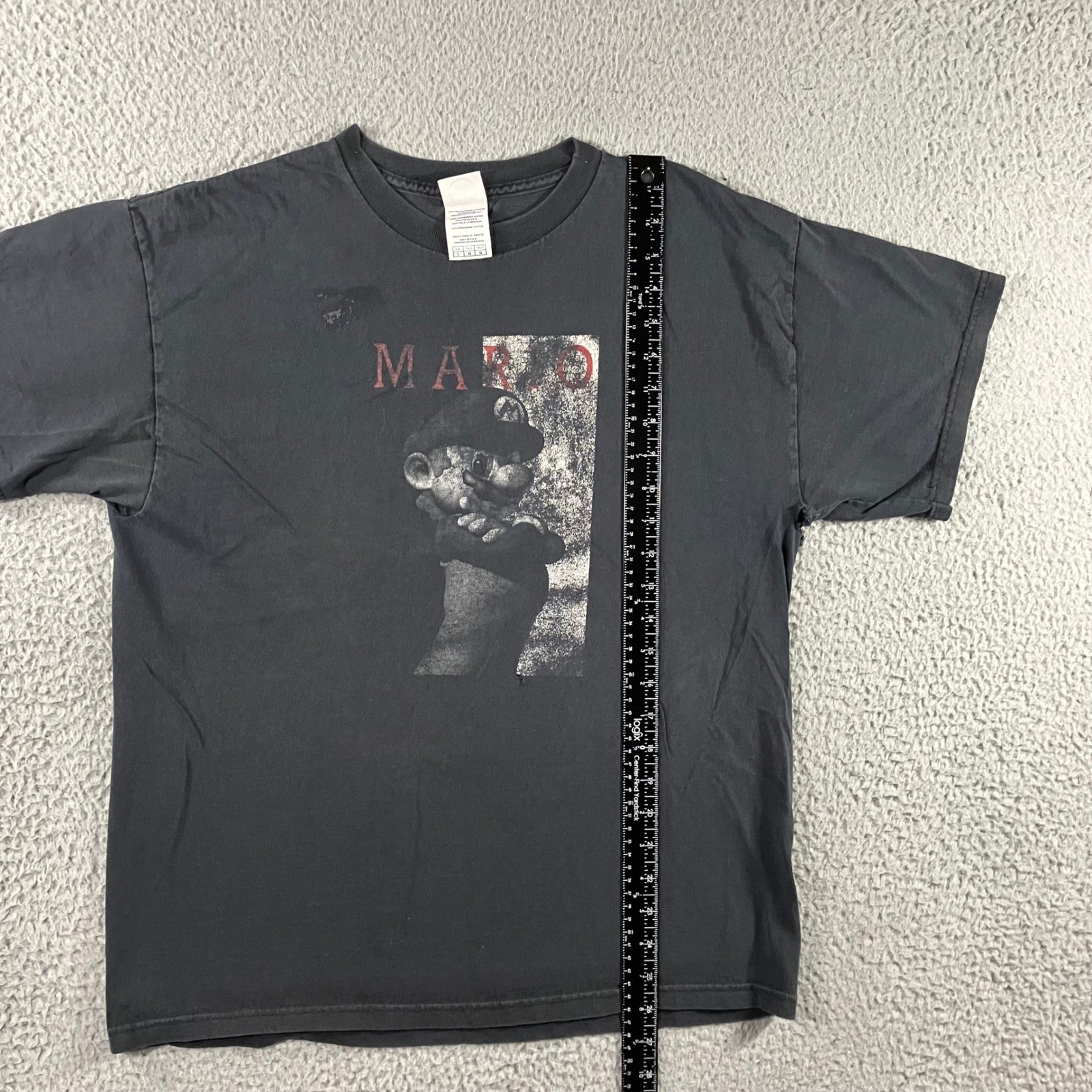 Vtg Delta Pro Mario Scarface Graphic T-Shirt Men L Faded Black Distressed Grunge gallery