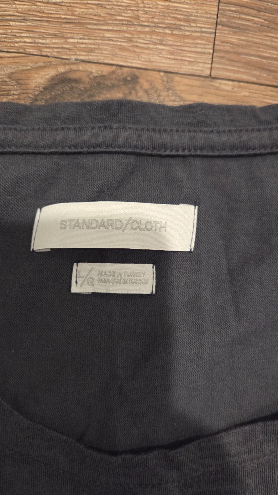 Standard/Cloth Scoop Neck Curved Hem Tee in Gray for Men - Large gallery