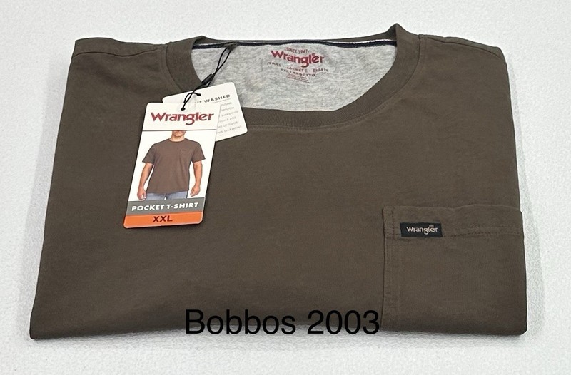Wrangler Men’s Pocket Tee, Brown, Size XXL