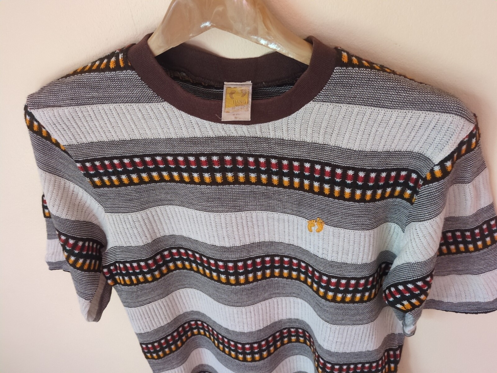 Vtg 70s Hang Ten Striped Knitted T Shirt Surf Skateboard California Beach USA gallery