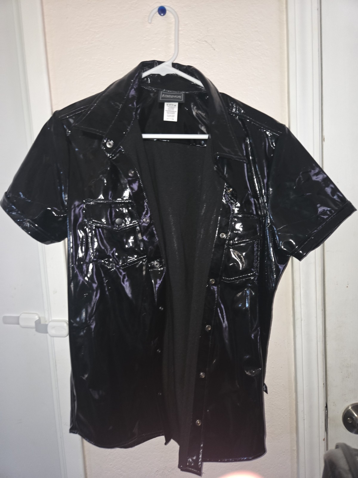 Andrew Christian PVC Patent Shirt Medium Black