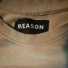Reason Men’s Beige Graphic Print Logo Crew Neck Short Sleeve T-Shirt Size S