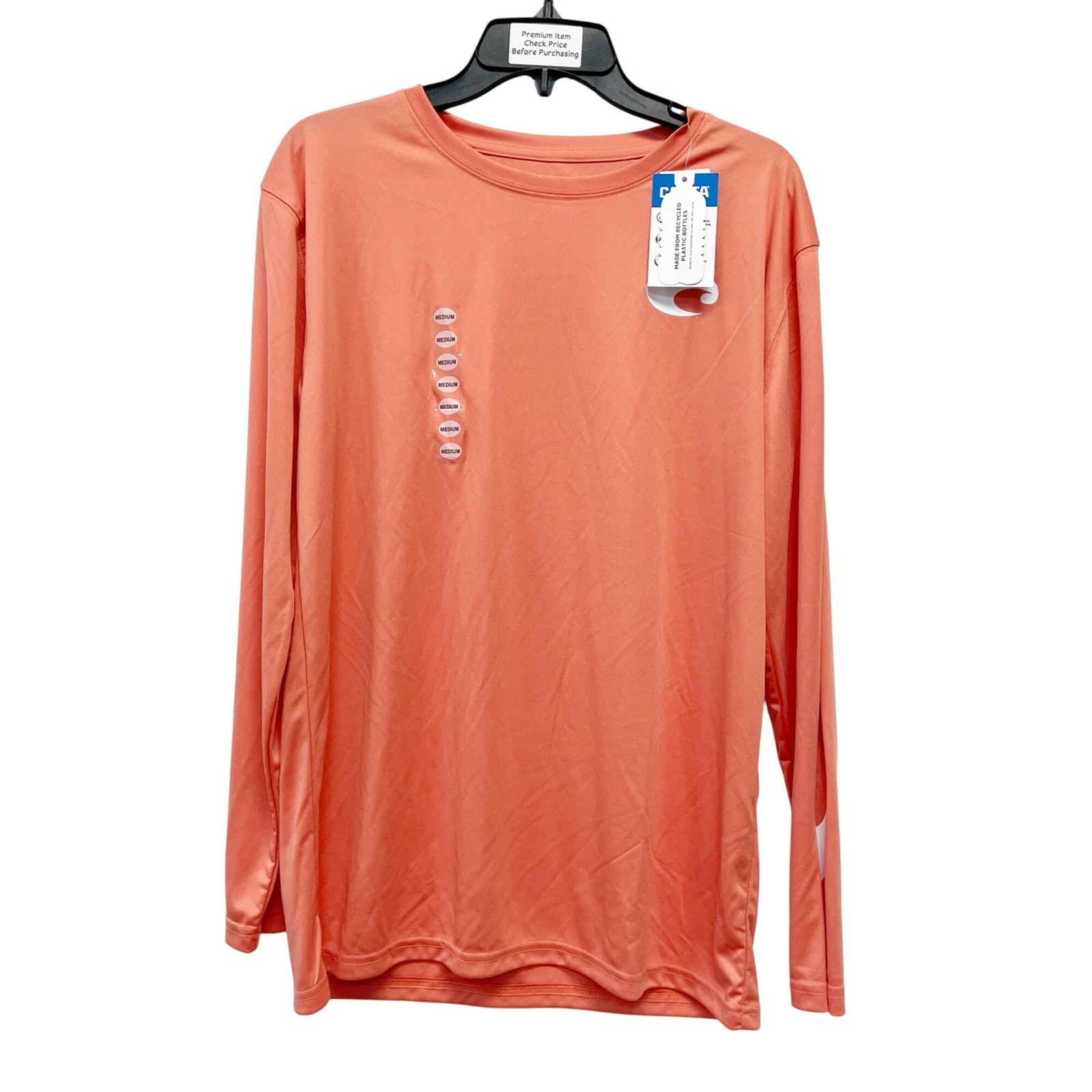 Costa Men's Technical Crew Shirt Coral Pink Orange Size Medium gallery
