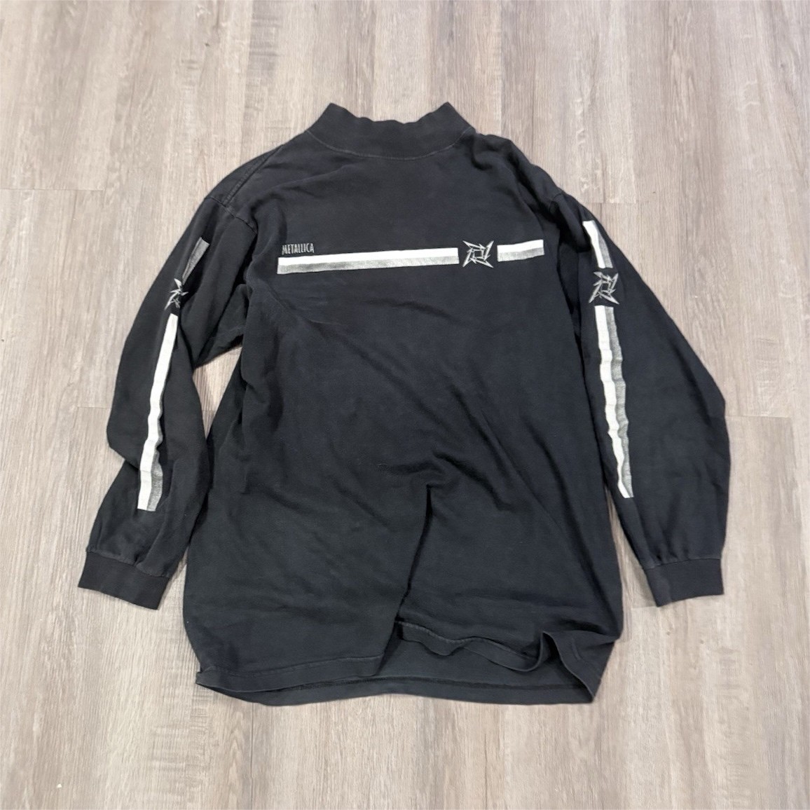 M+ Metallica Men’s Black Long Sleeve Mock Neck Double-Sided T-Shirt L gallery