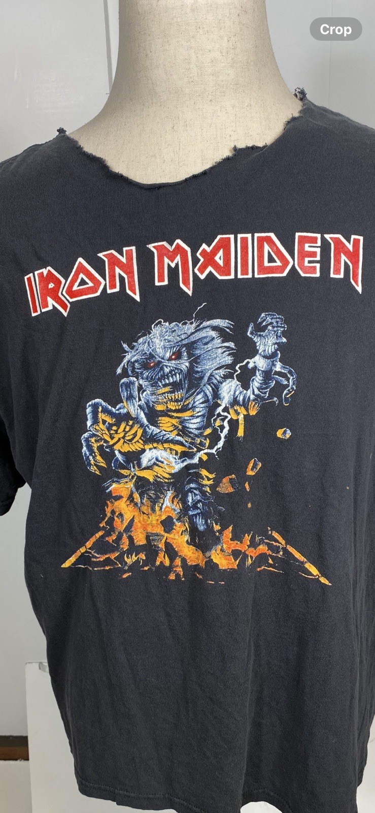 Iron Maiden Shirt Vintage Music Rock Band Men’s See Measurements Torn Collar gallery