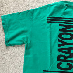 Vtg. “Crayon” Tee Shirt Green Gildan Activewear Ultra Cotton Hvywt 100% Cotton M