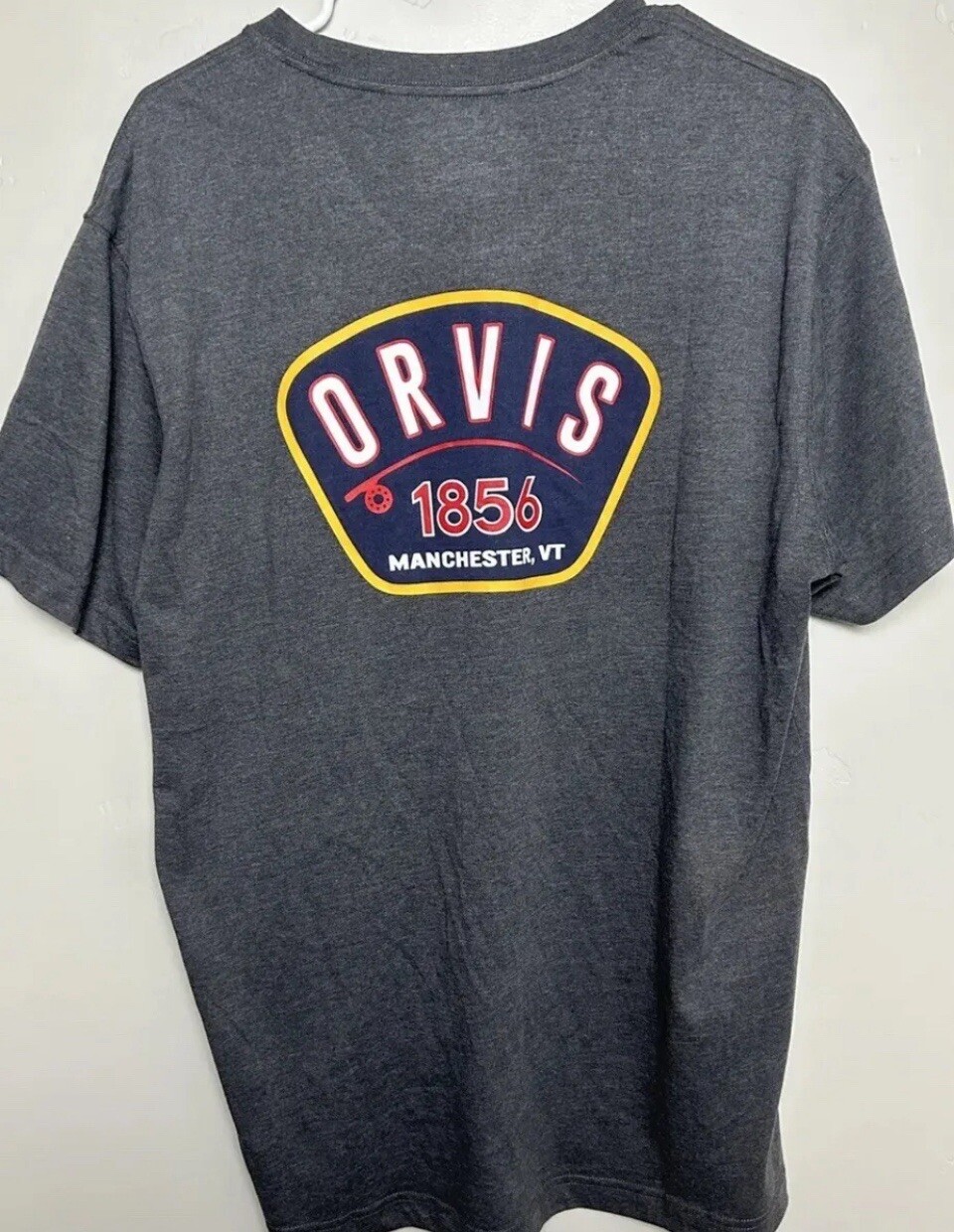 Orvis Classic Fit 1856 Graph Manchester, Vt. T-Shirt. Gray, Mens, Size Medium. gallery