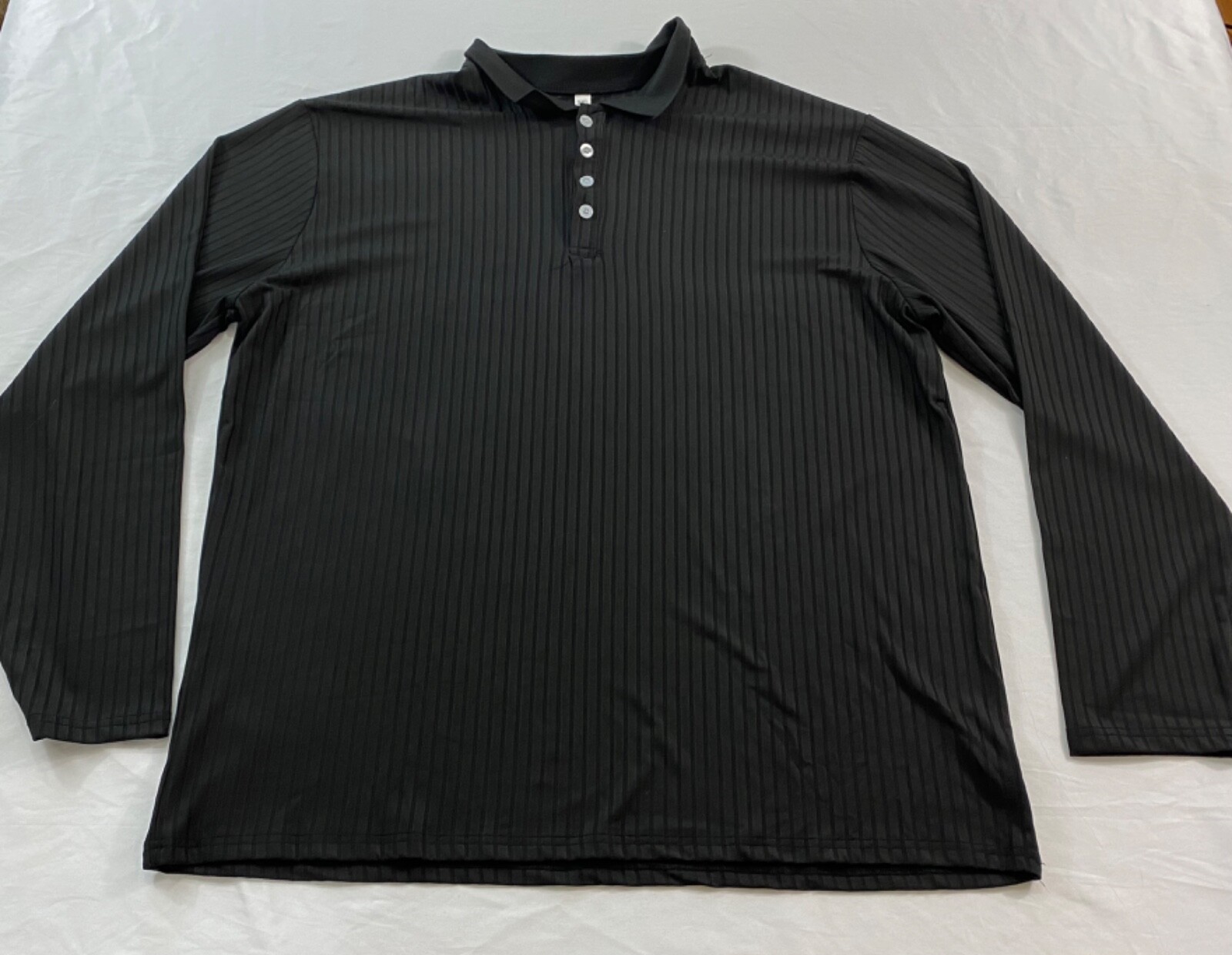 men's Gildan t-shirt size 5XL black long sleeve rib cuff pull-on cotton gallery