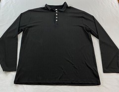 men’s Gildan t-shirt size 5XL black long sleeve rib cuff pull-on cotton