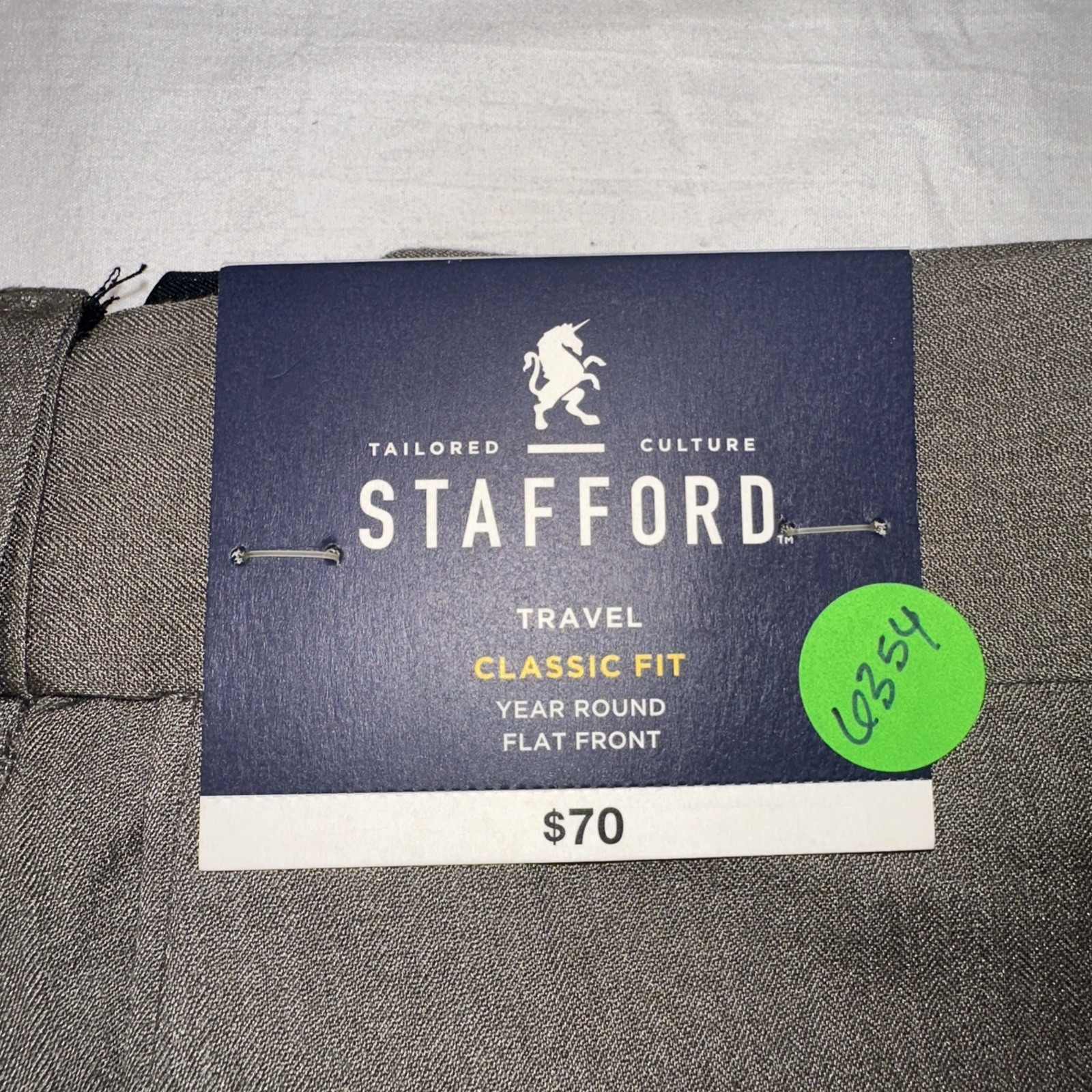 NWT Stafford Men’s 42 x 30 Classic Fit Flat Front Year Round Trouser Pants $70 gallery
