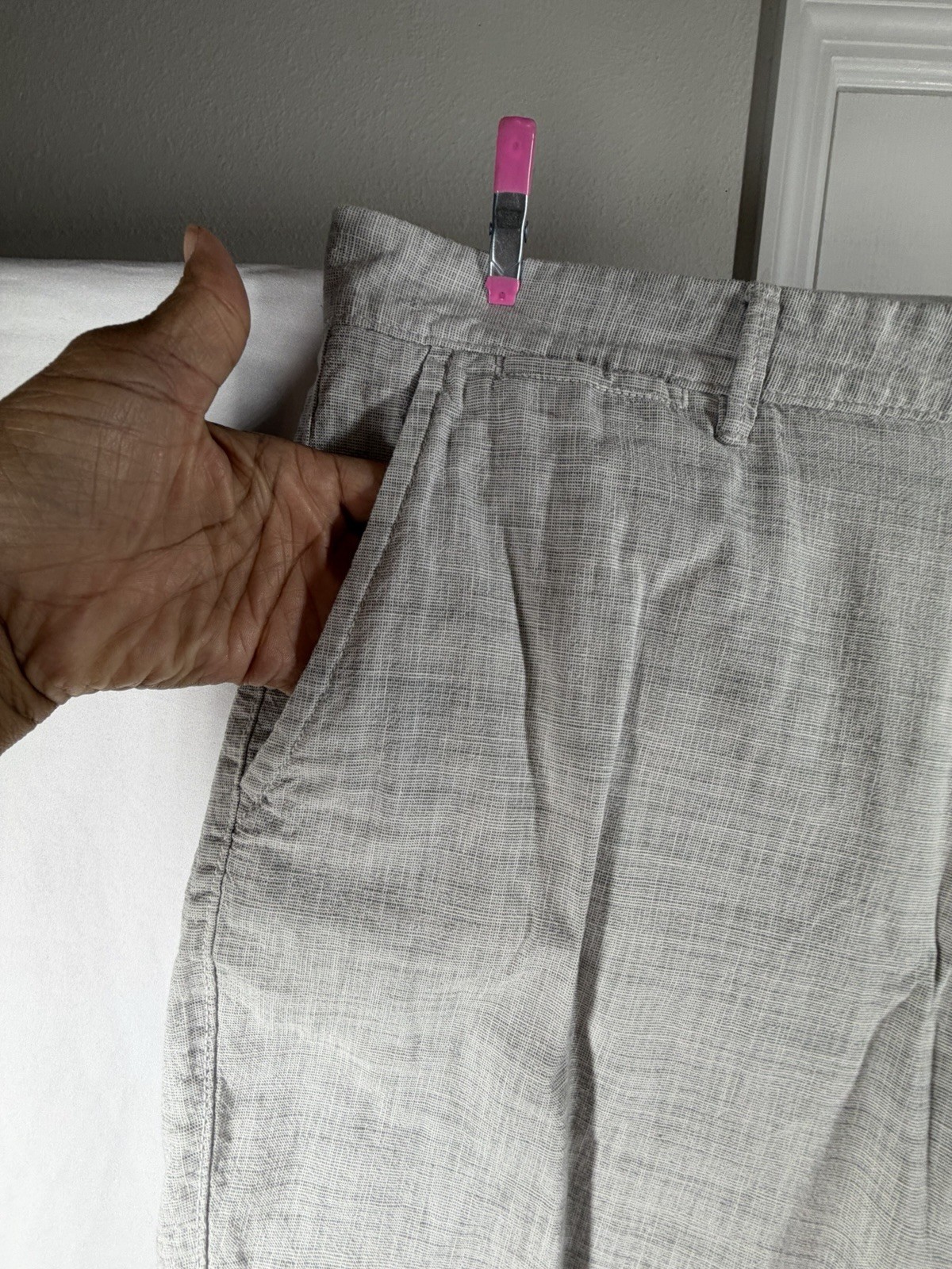 Goodfellow & Co Men’s 38 Shorts Gray Linen Blend Flat Front Summer Casual 10" gallery